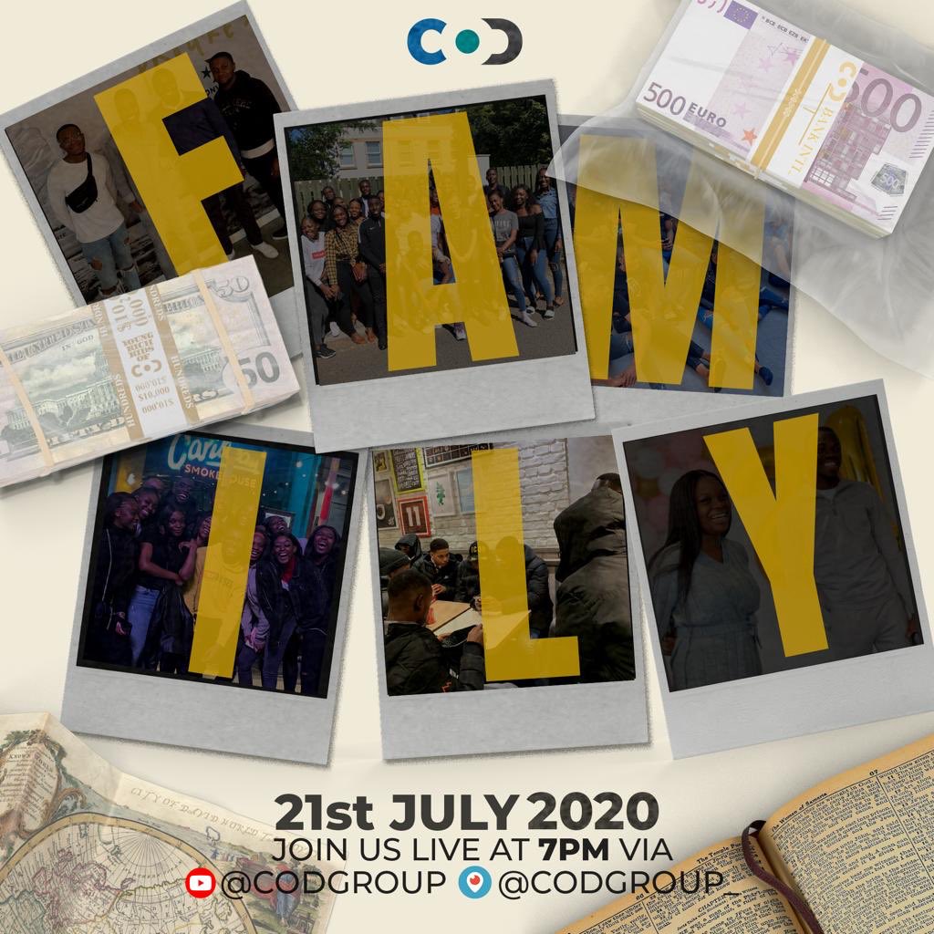 wealthfamily_'s tweet photo. Today’s Service titled ‘Family’ will be live at 7pm!

Make sure you’re following us on our live streaming platforms and turn on your post notifications! 

YouTube - CODGroup
Periscope - CODGroup_

#COD #CODTV #NxtionFamily https://t.co/dRlw0XvRLr