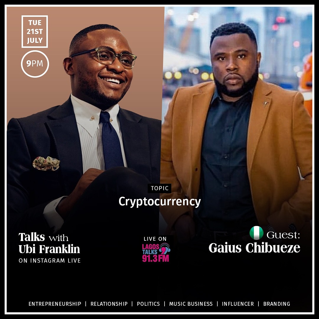 gaiuschibueze's tweet photo. Today my big brother @ubifranklin1  is bringing me on his much talked about IG Live Program to talk about what I have lived a decade of my life for which is Cryptocurrencies.

Thanks so much Big brother for this opportunity. https://t.co/37xanwtdrL
