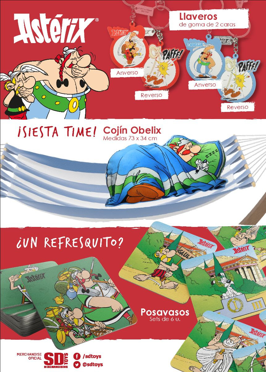 sddist's tweet photo. ¡Tenemos disponible en stock los complementos ideales que todo Galo debe tener este verano!
Posavasos, llaveros y el cojín de Obelix listos para que paséis un verano fantástico ¡Por Tutatis!
Pedidlos en vuestra tienda de confianza.
#Asterix #SDToys #Obelix https://t.co/wYB6lxepYI