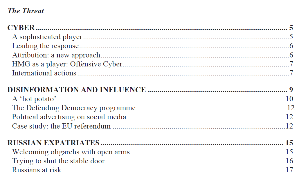 People think interference is mainly just online. This report labels a third vector (we call malign finance) "Russian expatriates" in London who remain "members of the Russian elite who are closely linked to Putin" while donating in the UK to "assist Russian influence operations."