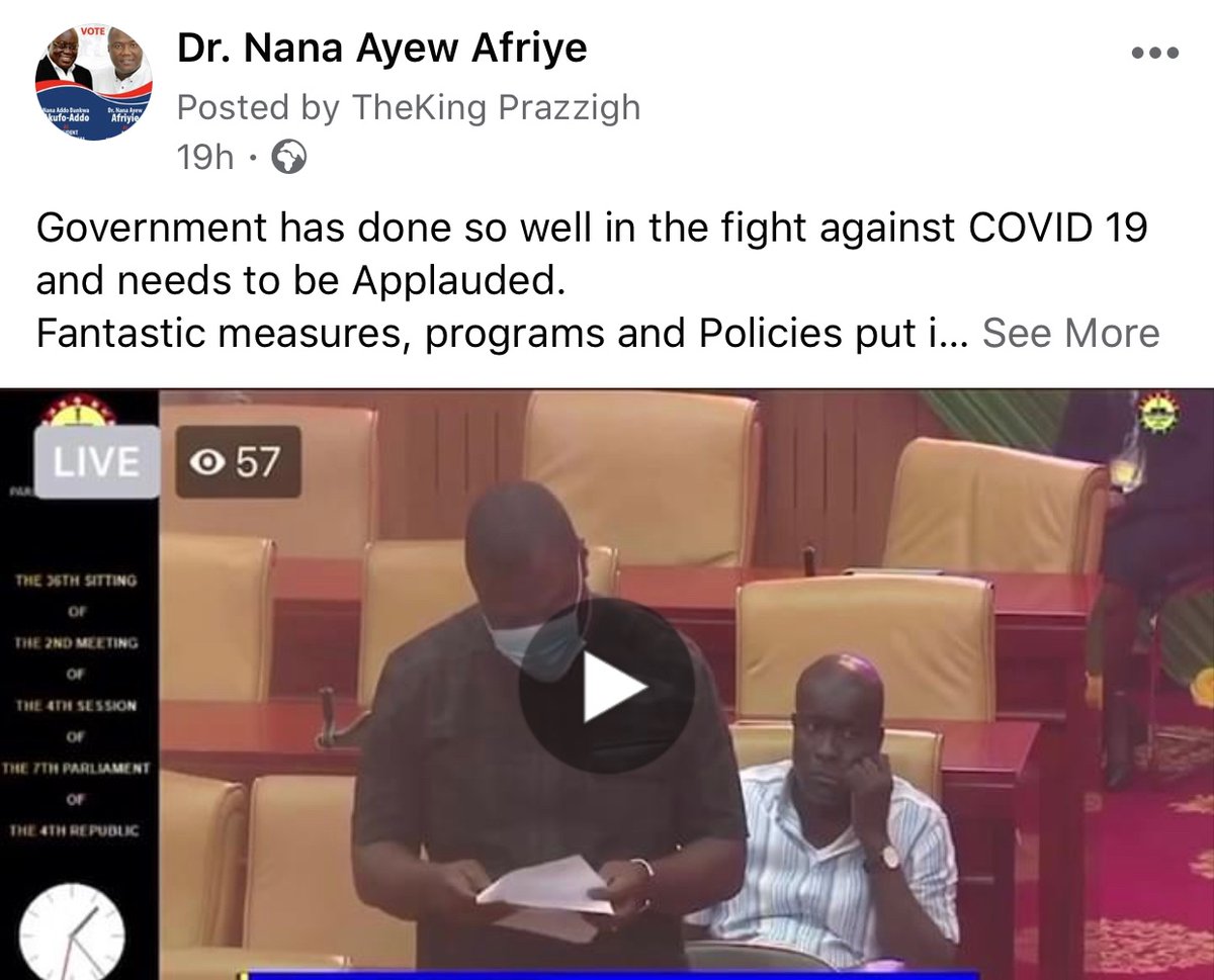 AyewDr's tweet photo. Contributed to the Statement by the Deputy Minister for Health on Government commitment, Measures and policies in the fight against COVID 19.
Government of Ghana has done extremely well. Kudos to Mr President. https://t.co/vplu31lpbU