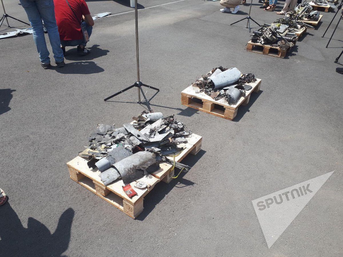 More Azerbaijani UAV/loitering munition wreckage displayed by the Armenian MoD. 87/
