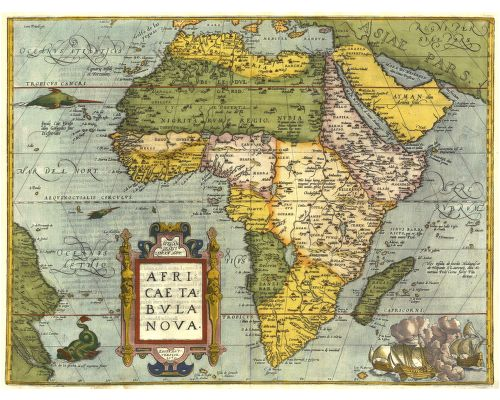 2. "Africae Tabula Nova" by Abraham Ortelius (1572).It became the standard map of the continent until well into the seventeenth century.