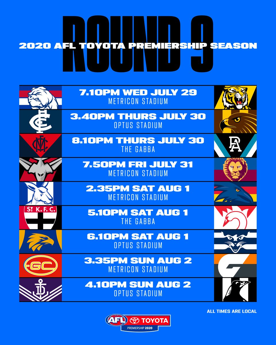 Afl On Twitter Here It Is The Fixture For Rounds 9 12 What Game Are You Looking Forward To Watching During This Busy Period