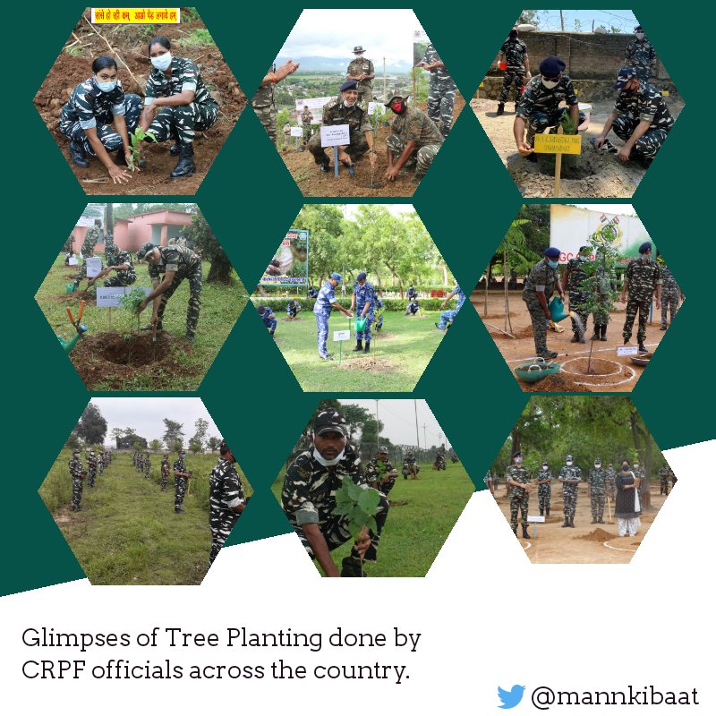 Our <a href="/crpfindia/">🇮🇳CRPF🇮🇳</a> officials across the country are doing what PM Shri <a href="/narendramodi/">Narendra Modi</a> had urged in his May 2020 "Mann Ki Baat" - planting trees!