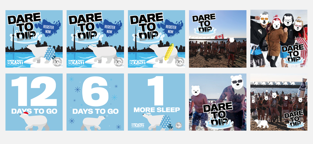 CreativeDayfor1's tweet photo. When @boostforkids partnered with the Toronto Polar Bear Club, they came with a very specific request: to find the bravest people and entice them to take a dip in frigid Lake Ontario. The results of the Dare to Dip campaign led to 50 teams, 295 dippers, and $60,000 raised! https://t.co/0gxYkhqv6r