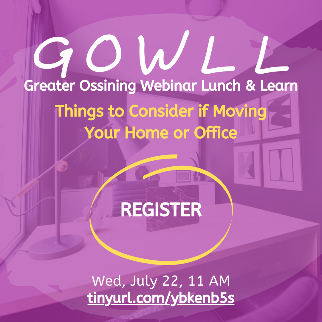 LKConsultants's tweet photo. Greater Ossining Webinar Lunch &amp; Learn tomorrow at 11am! Virtually over zoom... special guest is Philip Faranda of J. Philip Real Estate. Do's and Don'ts if you're considering a home or office move. @JPhilipFaranda @OssiningChamber https://t.co/6trVhffgRT