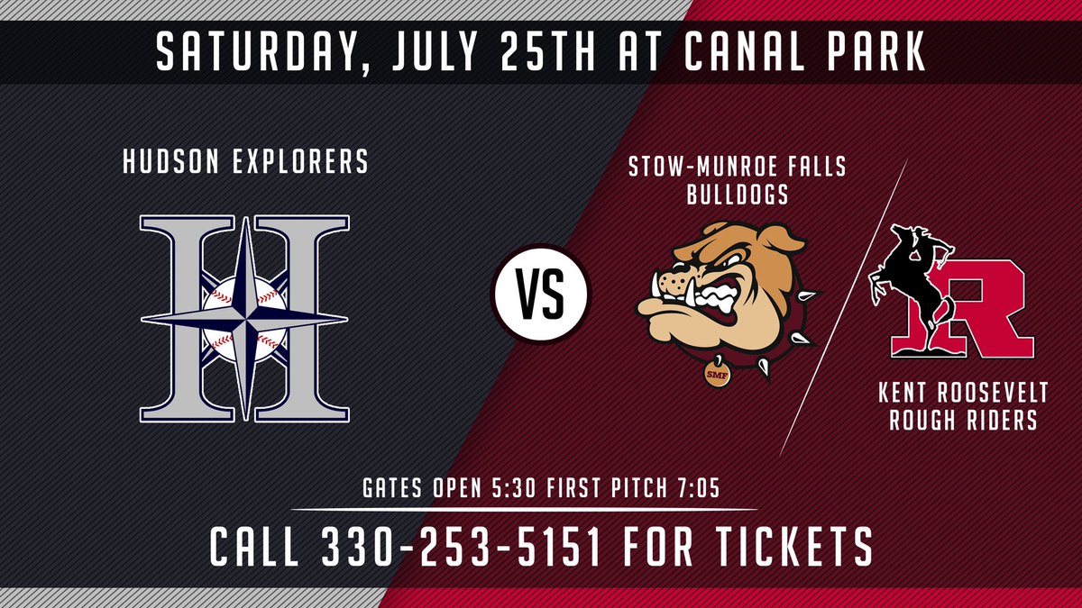 Saturday night’s going to be special!

Seniors from Stow-Munroe Falls and Kent Roosevelt are joining forces to take on the Hudson Explorers at Canal Park! 🧭🐶🐎🦆

Follow the link(s) below for more info:

ℹ️: atmilb.com/2E4oeqH
🎟: atmilb.com/30yMCby