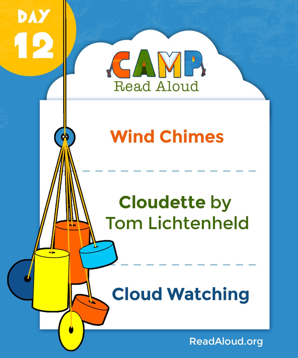ReadAloud_org's tweet photo. Day 12 of #CampReadAloud – we look up and study the clouds. ☁️🌩 The white billowing clouds or the dark dense storm clouds are always fascinating and create endless stories. Today's craft, book and activity: https://t.co/WlcbvpOls2 https://t.co/apzQtPOiAi https://t.co/WlcbvpOls2 https://t.co/Jdsm57PX9g