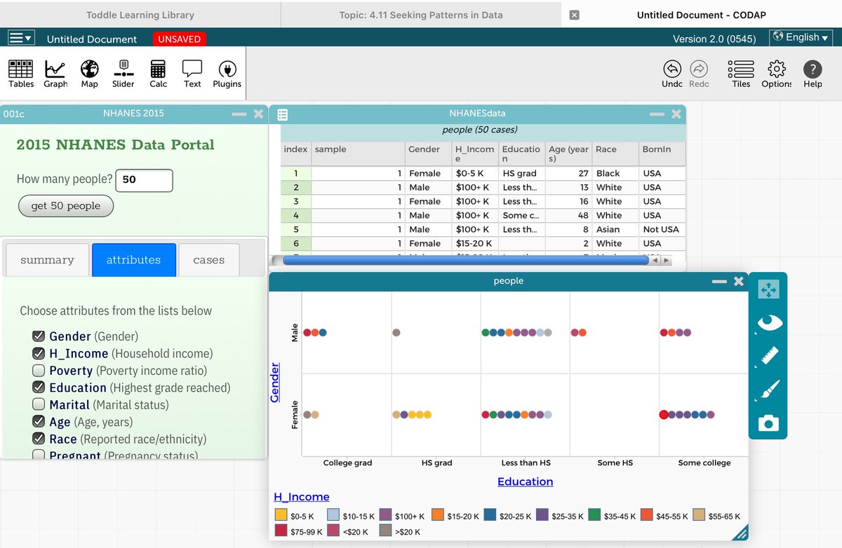 DeoJuilee's tweet photo. Never thought data would be such fun to analyse!! Being a data detective 🕵️♀️ using CODAP... #datascience4all #seekingpatterns 21st century learning by @joboaler https://t.co/RG9hFpEqkh