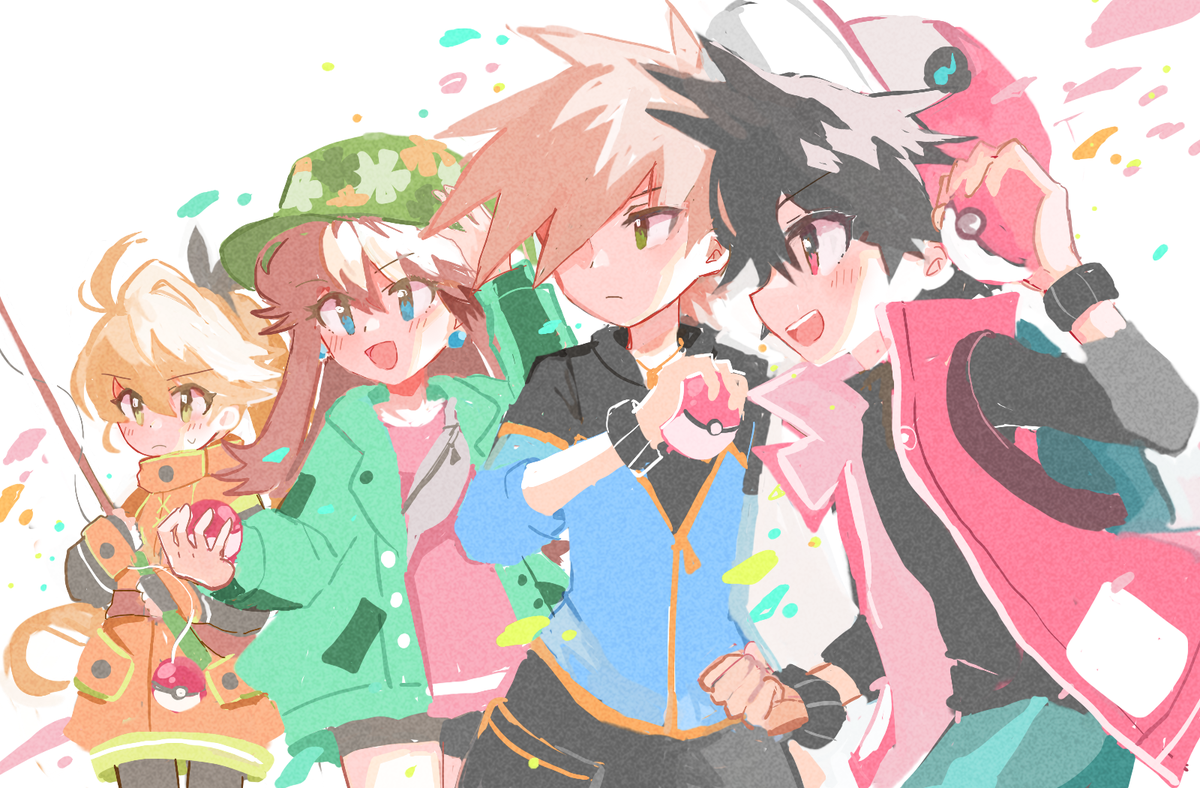 グリーン(ポケモン) ,ブルー(ポケモントレーナー) ,レッド(ポケモン) 「マジカントー! 」|ビコのイラスト