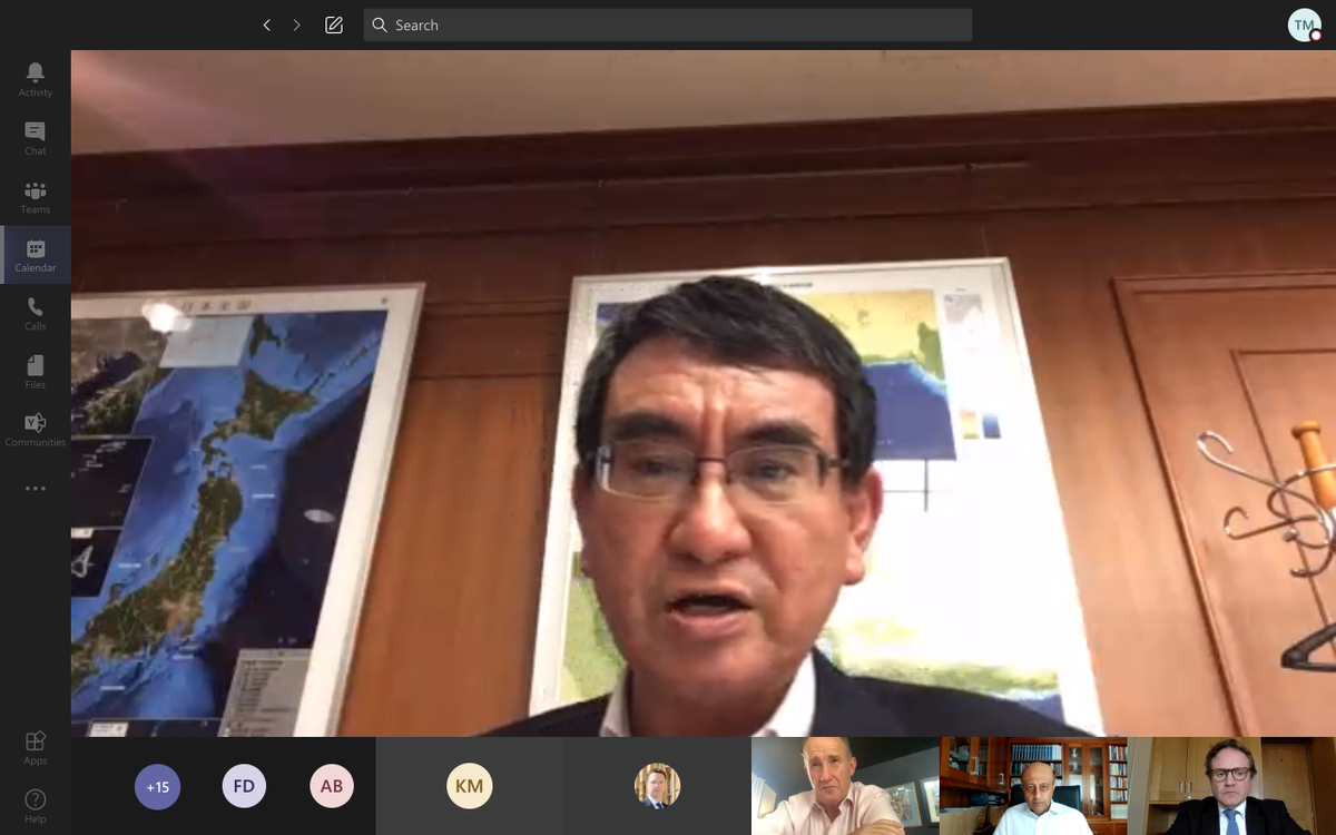 Thank you  @konotarogomame for an amazing briefing and powerful insight into the challenge of the security environment.