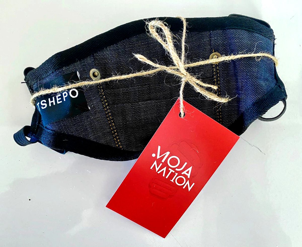 MojaNation's tweet photo. #Lockdown can’t stop us from connecting! We partnered with @TshepoJeans to create these limited-edition masks, which we’ve gifted to clients to help them stay safe &amp; stylish. Get in touch to learn more about how we switch perspectives &amp; create real brand connections #MojaNation https://t.co/ZeIwgLlvAO