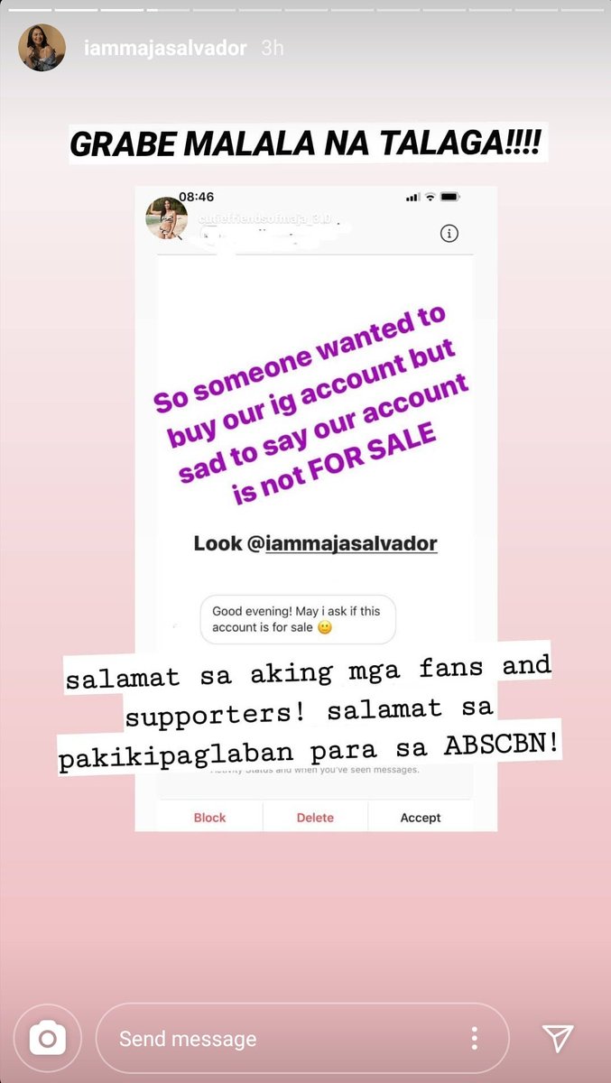 iamsuperbianca's tweet photo. Bea, then Angel, then Maja revealed that some people have reached out to their fan page accounts asking to buy the accounts (with a large following). We don't know sino ito at bakit nila gustong bilhin, but dear fandoms, as @mjfelipe said, please hold the line. ✊🏼❤💚💙 https://t.co/ahyhiSlgxM