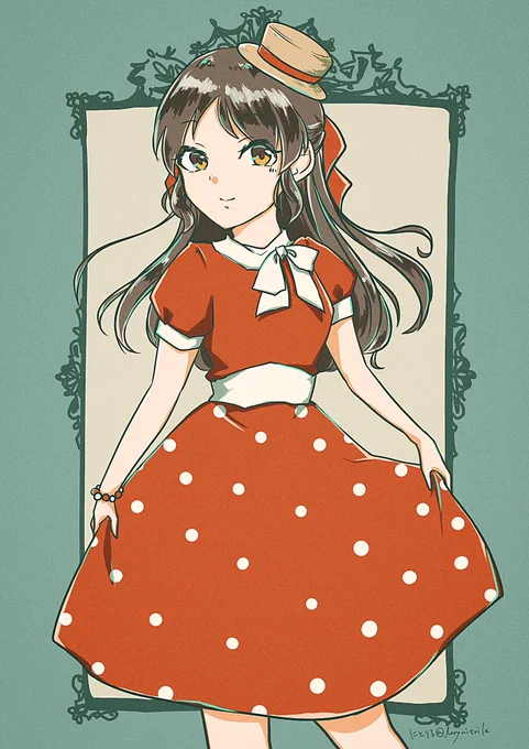 真っ赤な昭和レトロワンピ着てもらった!!
#橘ありす 