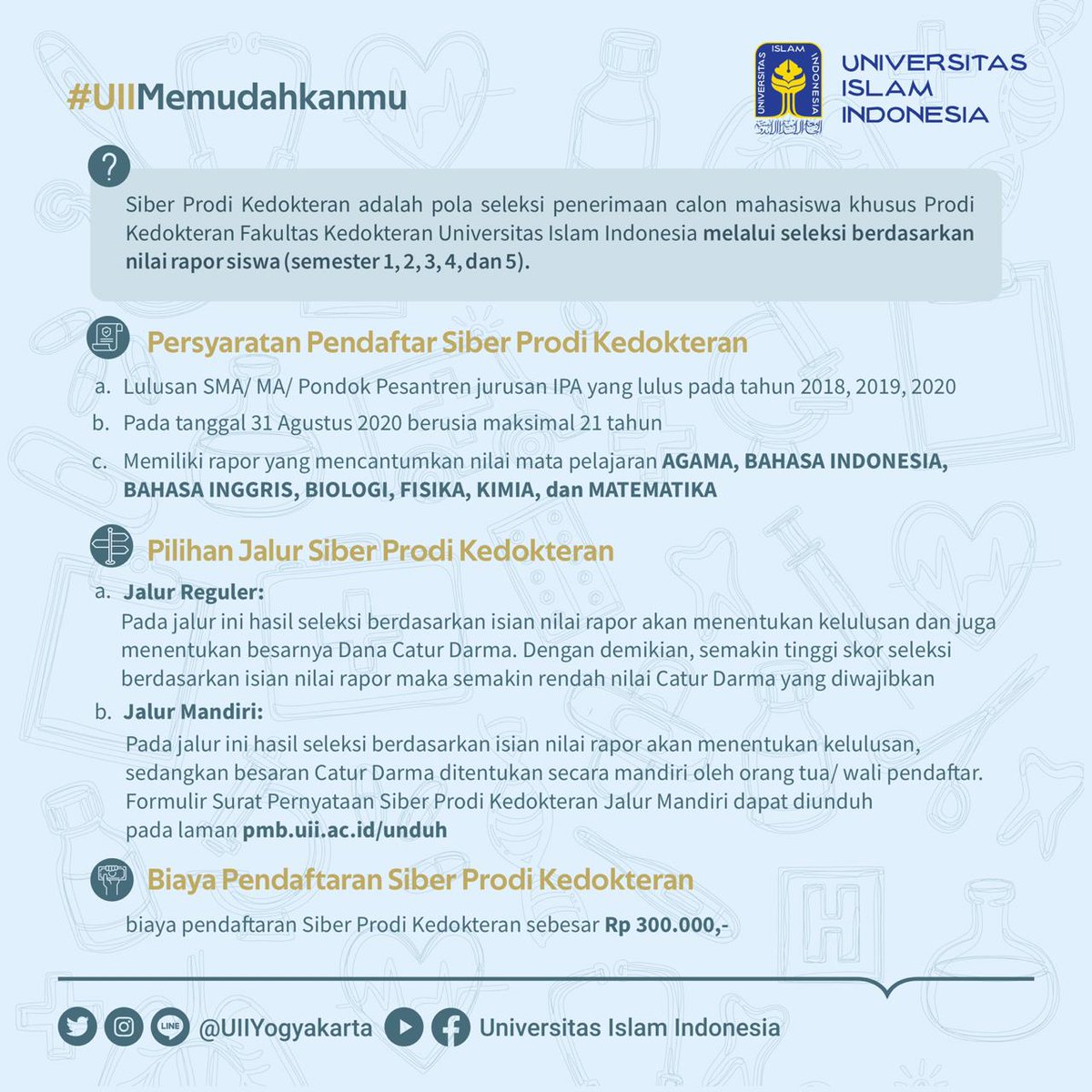 fkuii's tweet photo. Join us &amp; be a good muslim doctor!Saatnya kamu bergabung dengan salah satu FK terbaik di Indonesia! https://t.co/02zpcM5tyH
