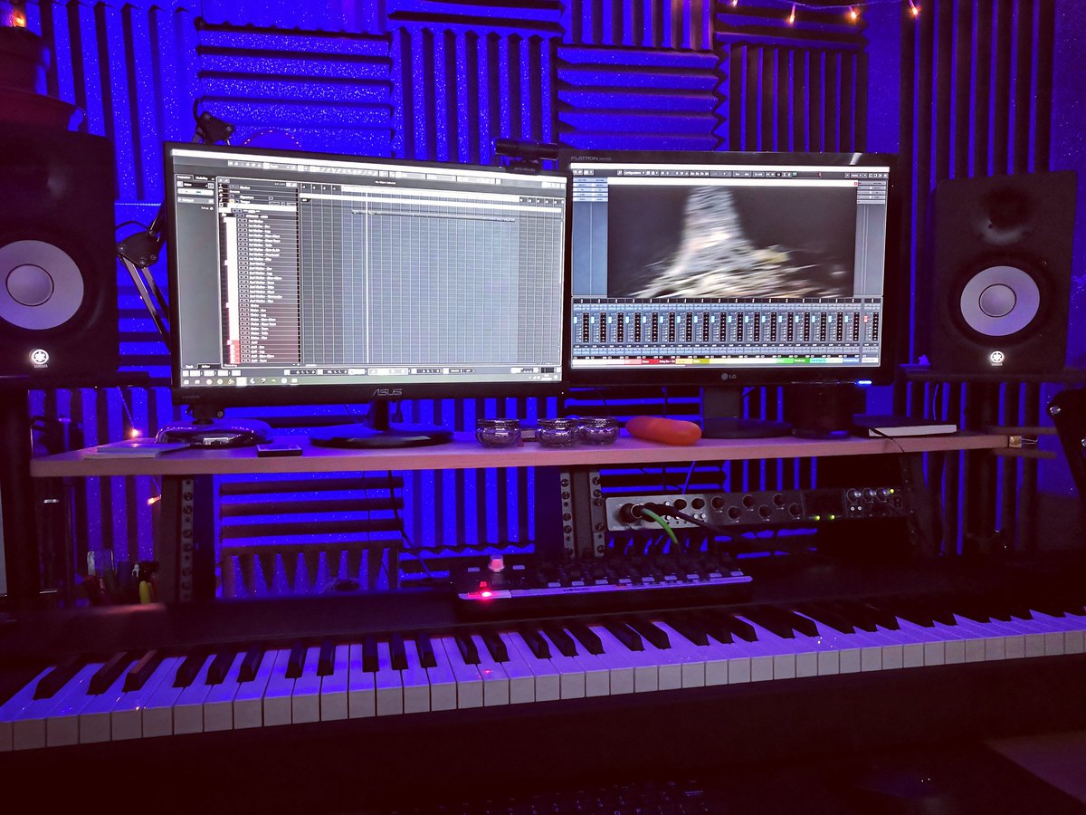 CottrellMusic's tweet photo. I've been wading through some technical issues in the past week but (touch wood) I've finally got everything going - bought myself some new composition toys to self congratulate - and right now I'm scoring to picture ๐
#anghenfil #composer #filmscoring #indiefilm https://t.co/E0YIdw2BRH