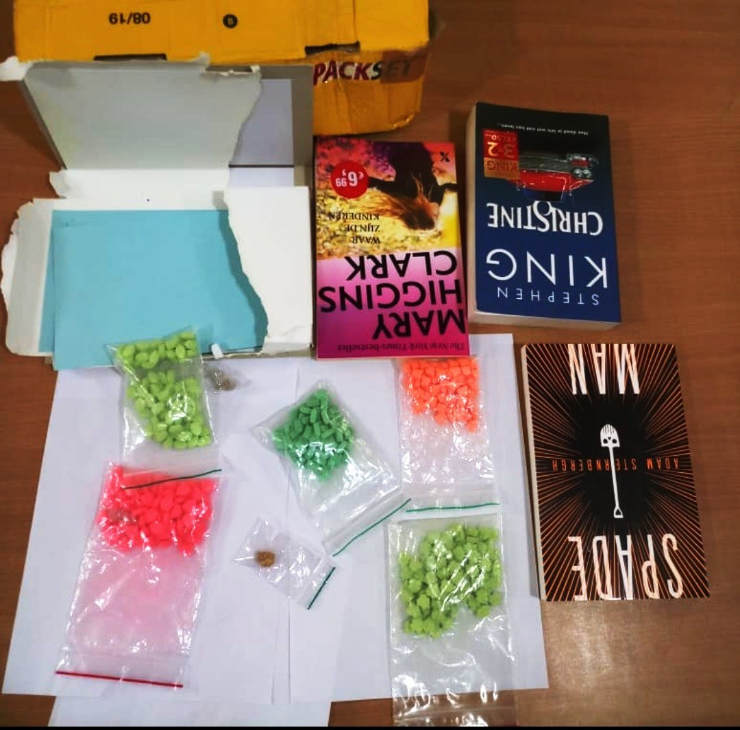 Ahmd_Customs's tweet photo. Ahmedabad Customs seized 504 Ecstasy Pills, weighing 240 Grams valued more than Rs12 Lakhs under NDPS Act from a parcel at FPO Ahmedabad.

These pills were very cleverly concealed in Cover Boxes. Further, investigation is in progress. https://t.co/Twit0nJzSk