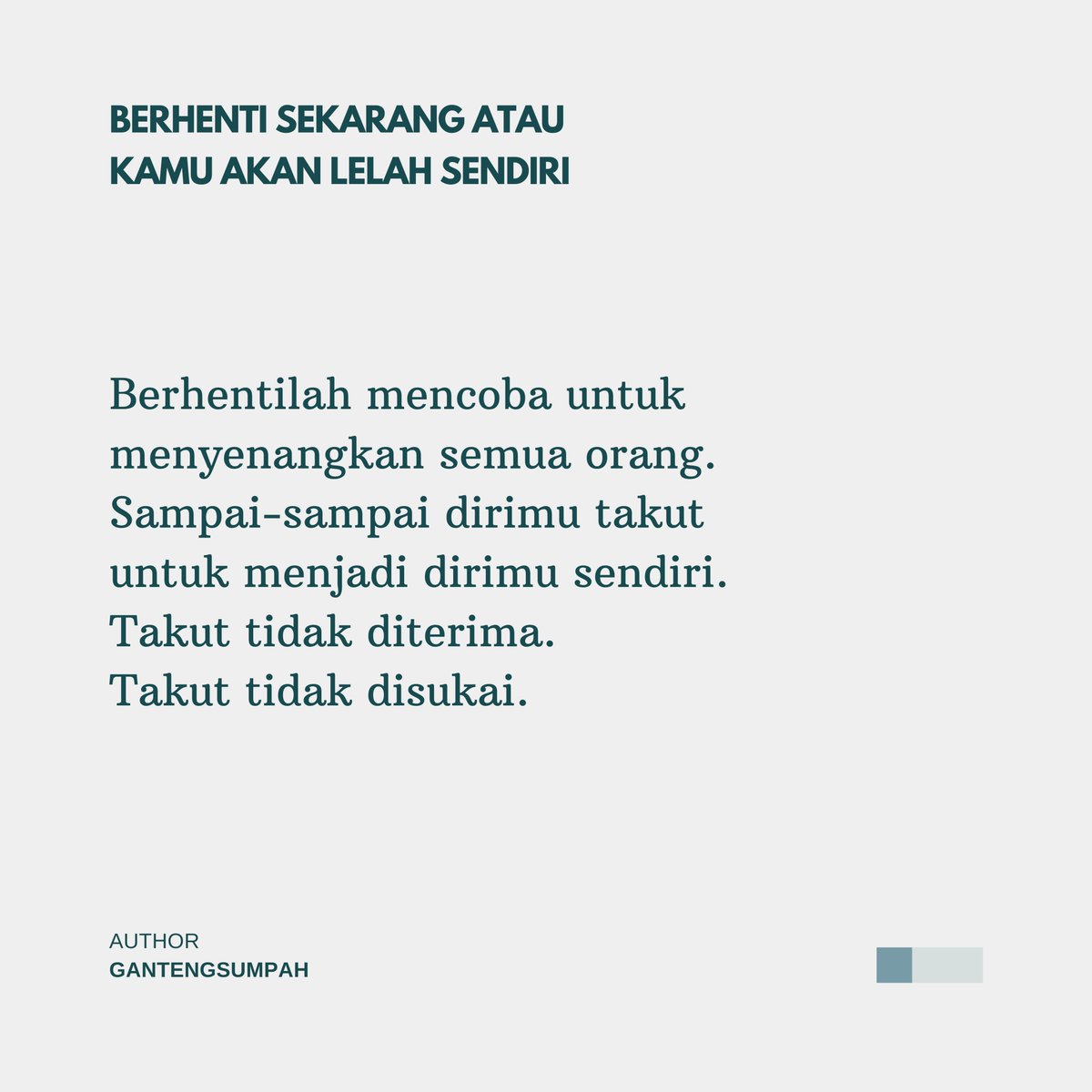 gantengsumpah's tweet photo. Berhenti sekarang atau kamu akan lelah sendiri. https://t.co/5cB8ErHrzX