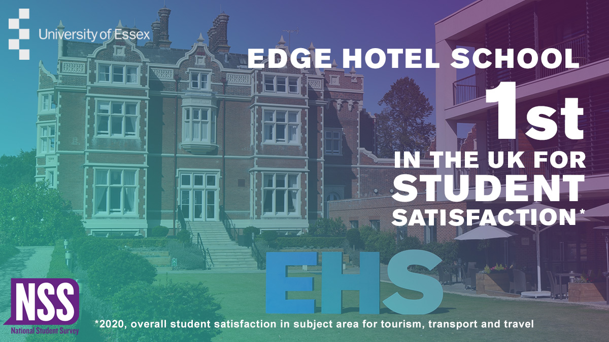 We're absolutely delighted to share that Edge Hotel School has been rated first in the UK for student satisfaction for our subject area in the #NSS2020. 

100% of students surveyed expressed overall satisfaction with their course - a result we're immensely proud of!