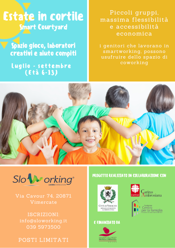 sloworking's tweet photo. 👨‍👩‍👦‍👦Estate in cortile - il centro estivo "agile" a Vimercate - https://t.co/9a3iegwlFT Per info e iscrizioni: info@sloworking.it https://t.co/a7Ay4no4qF