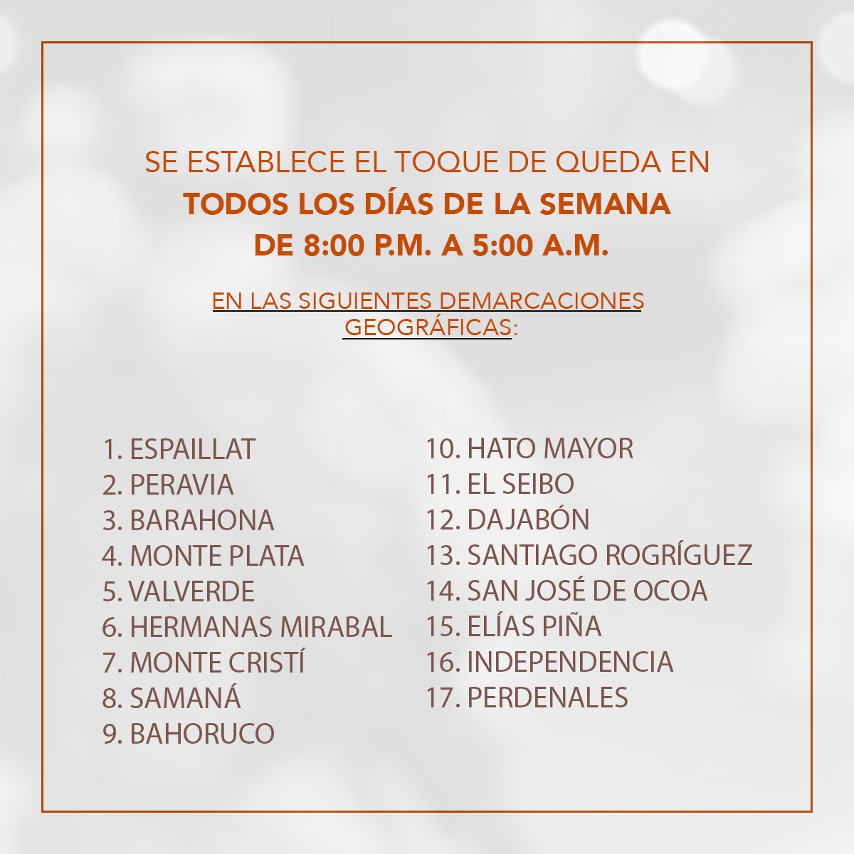 MDefensaRD's tweet photo. Con el decreto 266-20, el presidente @DaniloMedina establece toque de diferenciado en todo el territorio nacional.

#MideTeInforma https://t.co/H0WOb8DQ3E