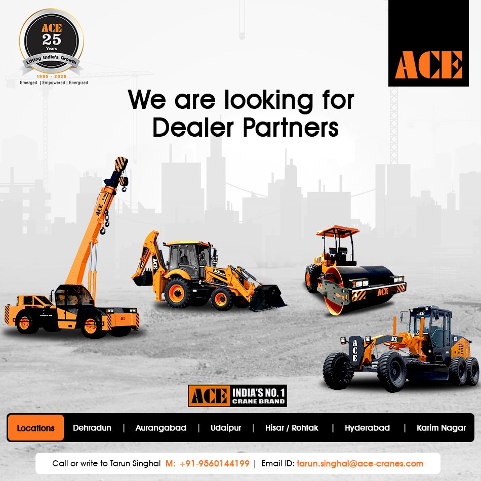 AceCranesIndia's tweet photo. ACE looking for Dealer Partners....

#ACEIndia #ACEIndiasNo1Cranebrand #AceCranesIndia #ACEis25 #LiftingIndiasGrowth #ConstructionMachinery #DealerPartners https://t.co/7Lgcx4W1OI