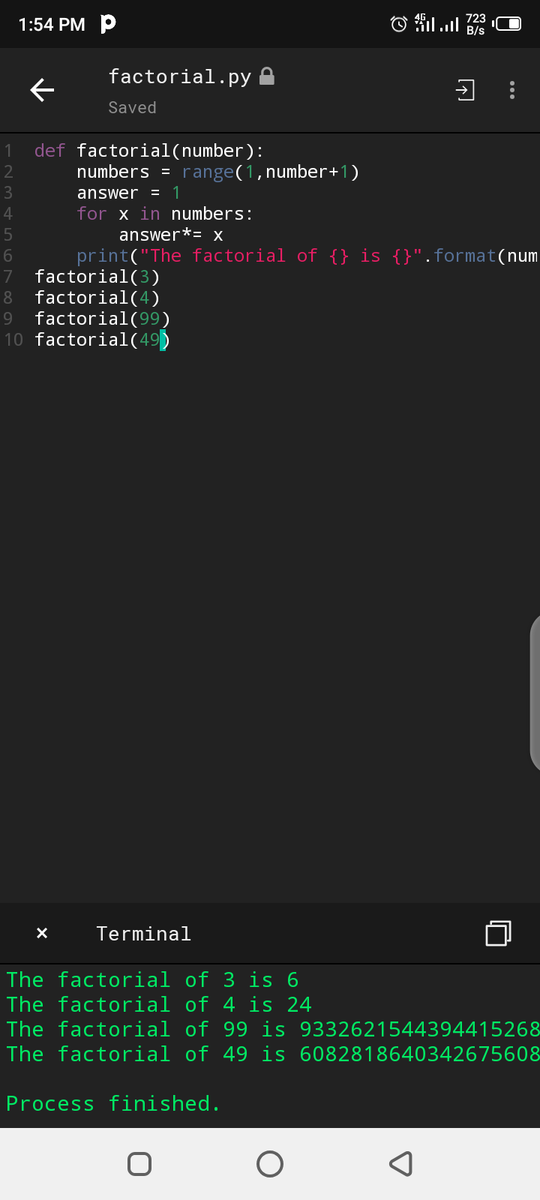 Michell57442338's tweet photo. #100DaysOfCode 
Day 47 of #100DaysOfCode 
Python-a function that accepts any number and prints the factorial of that number.
#Python3 #pythonprogramming #GirlsWhoCode #womenintech #CodeNewbie #CodeNewbies #codeHive20 https://t.co/6dBE2w4uOG