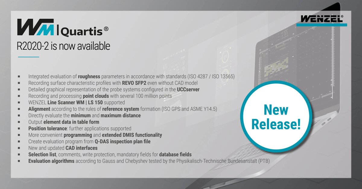 WENZELGROUP's tweet photo. WM | Quartis R2020-2 is now available and offers a wide range of improvements for special applications and areas of use. Learn more about improvements, products and modules and system requirements. https://t.co/MuQx5OGBd6
#wenzel #metrology #quartis #measuringsoftware https://t.co/BP8VRxONog