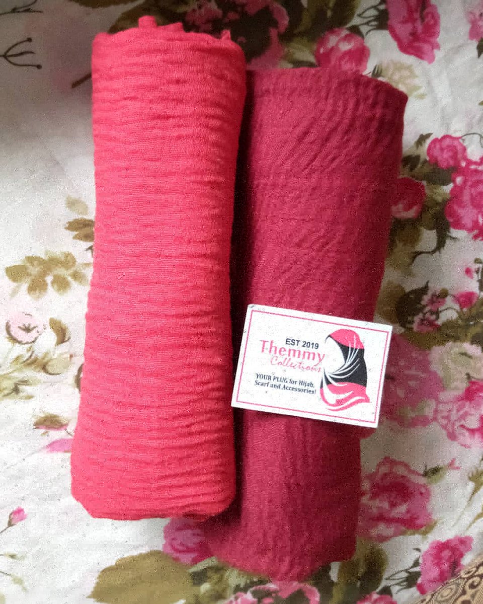 themicollection's tweet photo. Name: Crinkle scarf
Material: Cotton
Price: N1500
Status: Available for immediate pick-up and delivery 🔥 
Send us a DM or click the link in bio to order✨
_____________________________________

#themmycollections #shopfromus #islam #queens #chiffonscarf # https://t.co/DbKnV3ZqCc