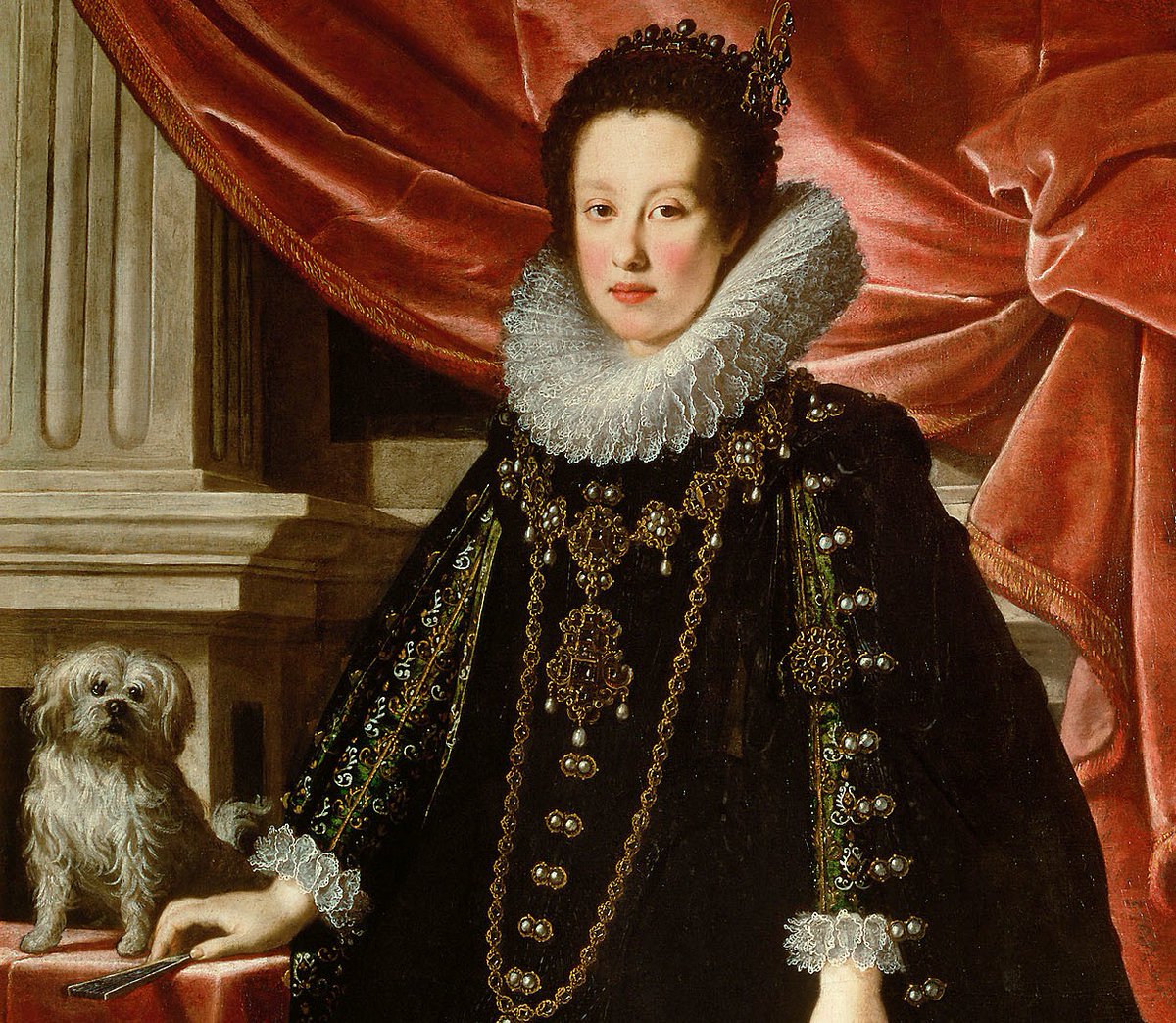 OldPortraiture's tweet photo. Born #OnThisDay in 1616: #AnnadeMedici (1616-76), Archduchess of Austria, daughter of #CosimoIIdeMedici
Portrait by #JustusSustermans (1597-1681), ca. 1630
#Medici #Habsburg #DogsInArt https://t.co/G5lD3VGjQx