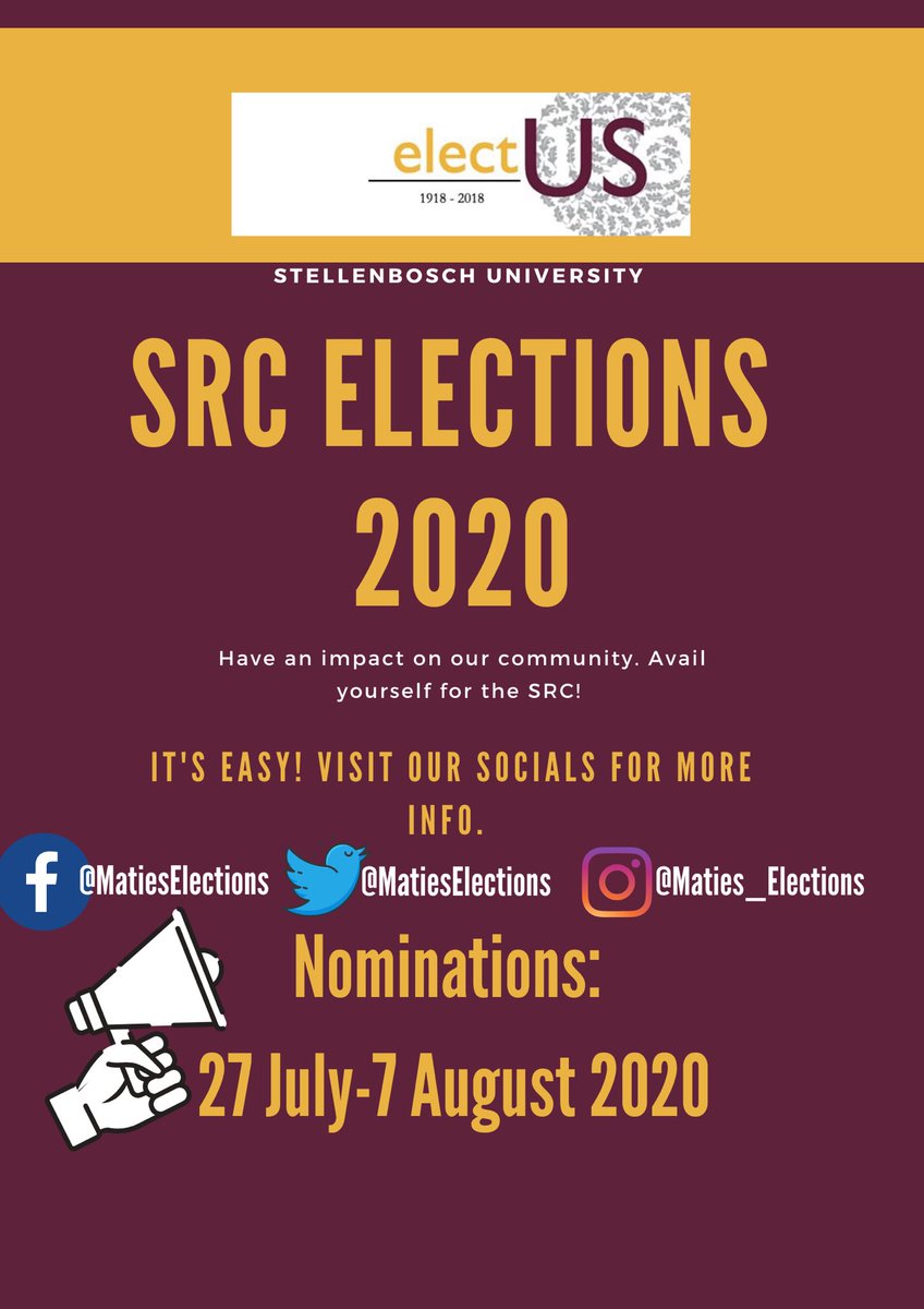 We’re back... Start writing those manifesto!We hope you’re as exited about the SRC elections 2020/2021 as we are 🤩!