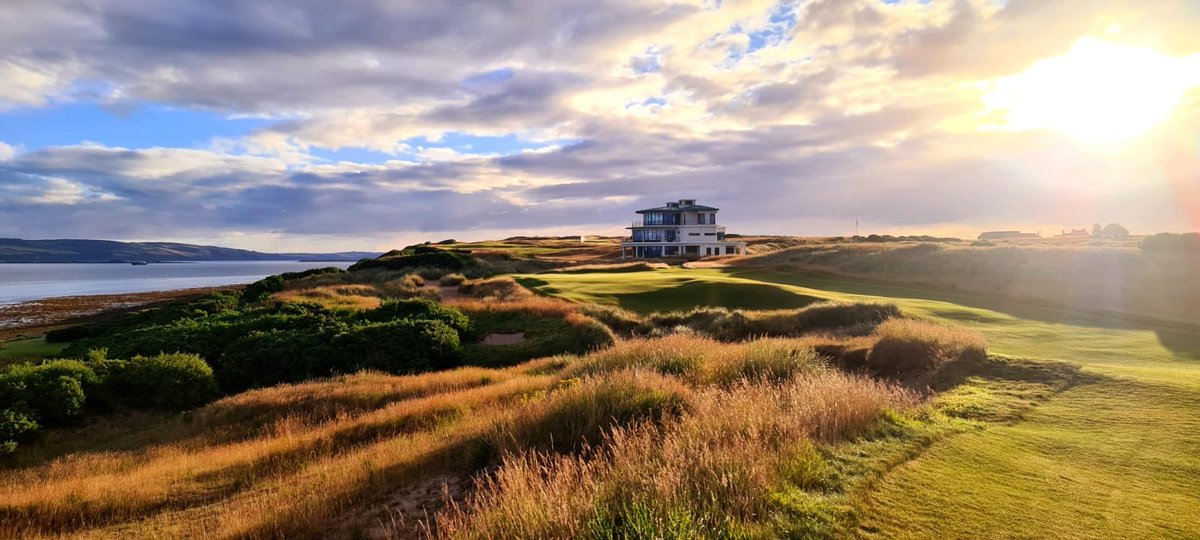 Castle Stuart Golf Links in beautiful morning sun.