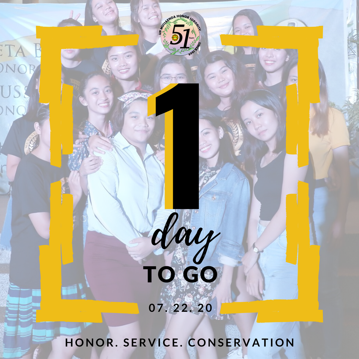 UPLBMHS's tweet photo. 1 DAY TO GO!

"I came, I saw, I conquered." - Julius Caesar

The long wait is finally over. UP Mussaenda Honor Sorority will finally share its story. 

Tomorrow, let's stay tuned and witness their journey wrapped in Honor, Service, and Conservation. https://t.co/fq6gsuK1lJ