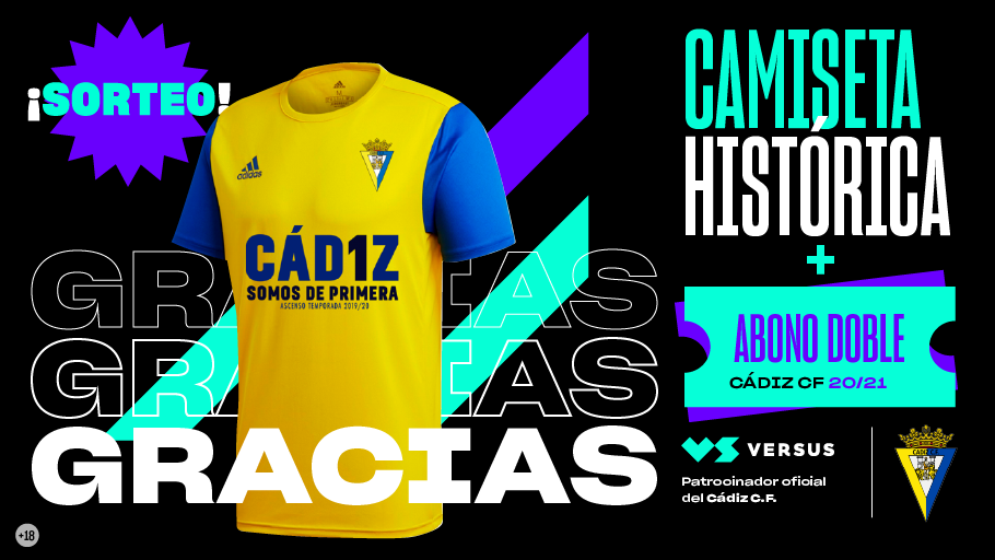 VERSUSapuestas's tweet photo. GRACIAS, GRACIAS Y GRACIAS al @Cadiz_CF y a toda su afición por esta temporada histórica 🙌

¡Sí, se nos ha ido la olla y regalamos 2 ABONOS para #LaLiga 20/21 + 2 CAMISETAS del ASCENSO!

✅ Síguenos
🔁 RT
💛 Menciona un colega + #VERSUSxCádizCF

TyC: https://t.co/O27frUcBHi https://t.co/ncw1Q9VXX8