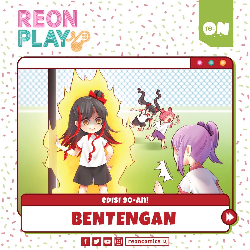 reoncomics's tweet photo. Reonites! Kembali lagi di #reONPlay!
Masih seputar permainan tahun 90-an! Kali ini kita akan bahas permainan Bentengan! Siapa nih yang dulu pernah main permainan ini? Ceritain, dong! 🤗
#permainan90an #bentengan https://t.co/hw8lpDE6aj