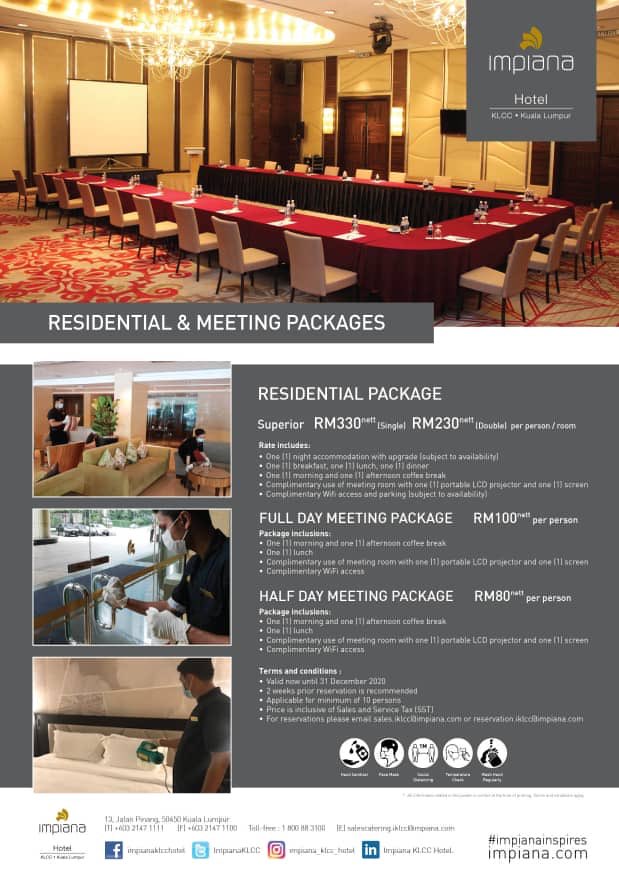 Impiana Klcc Hotel Find Out More About Our Residential And Meeting Packages Allow Us To Handle Your Meeting And Event Requirements For Inquiries Call Us Now At 03 Or Email Impiana Klcc Hotel Find Out More About Our Residential And Meeting Packages Allow Us To Handle Your Meeting And Event Requirements For Inquiries Call Us Now At 03 Or Email