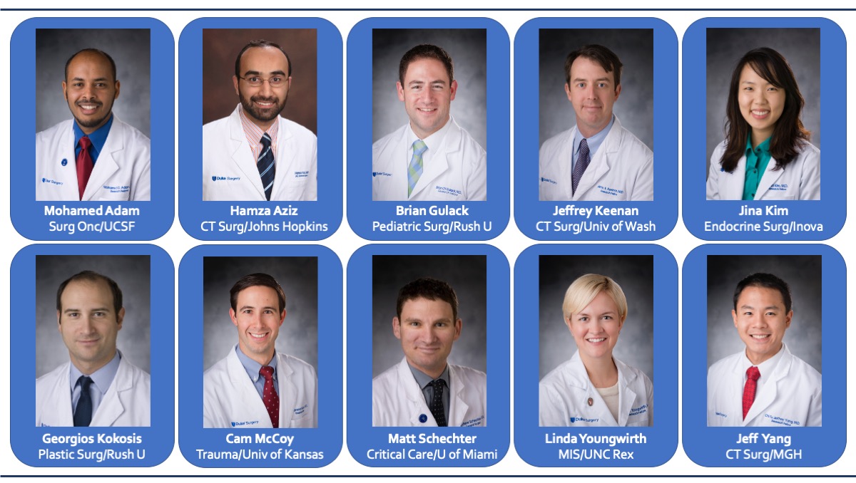 Congrats to some of our @DukeSurgery #YoungAlumni on starting their first attending jobs! #SquadGoals #StartedFromTheBottom #NowTheyHere #SurgTwitter #SabistonSquad #CityofSurgery @HamzaAz37672779 @BrianGulack @georgekokosis @cameronmccoy @ChiFuJeffYang @Jasosamd