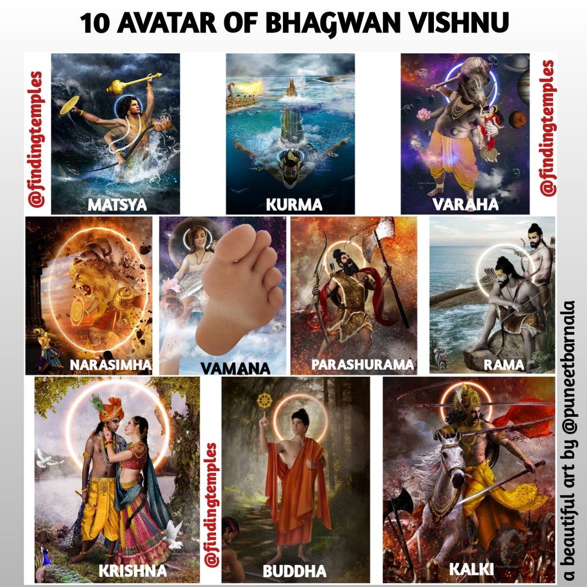 The 10 Avatars of Lord Vishnu