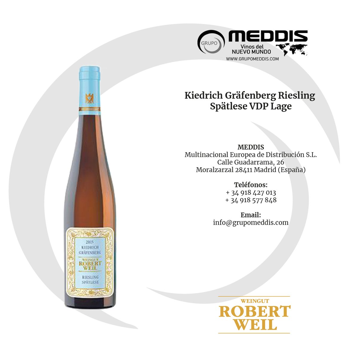 MEDDISSL's tweet photo. Después de nuestra cata introductoria a Robert Weil os recomendamos este Kiedrich Gräfenberg Riesling Spätlese VDP Lage Exquisito, noble Spätlese, dulce, con un potencial excepcional, mineralidad épica, aromas de fruta matizada 🍷

https://t.co/z3v7obxUu9

#Alemania  #RobertWeil https://t.co/gLkSiFYo3d