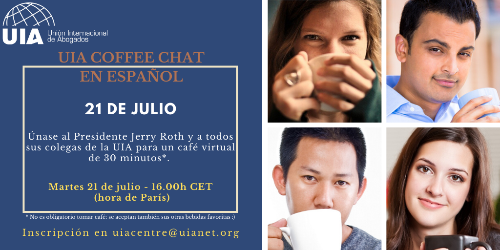 UnionIntAvocats's tweet photo. #UIACoffeeChat en español ahora: una pausa café compartida con abogados del mundo para acortar distancias.
#UIATogether https://t.co/mnLLrMvpsR