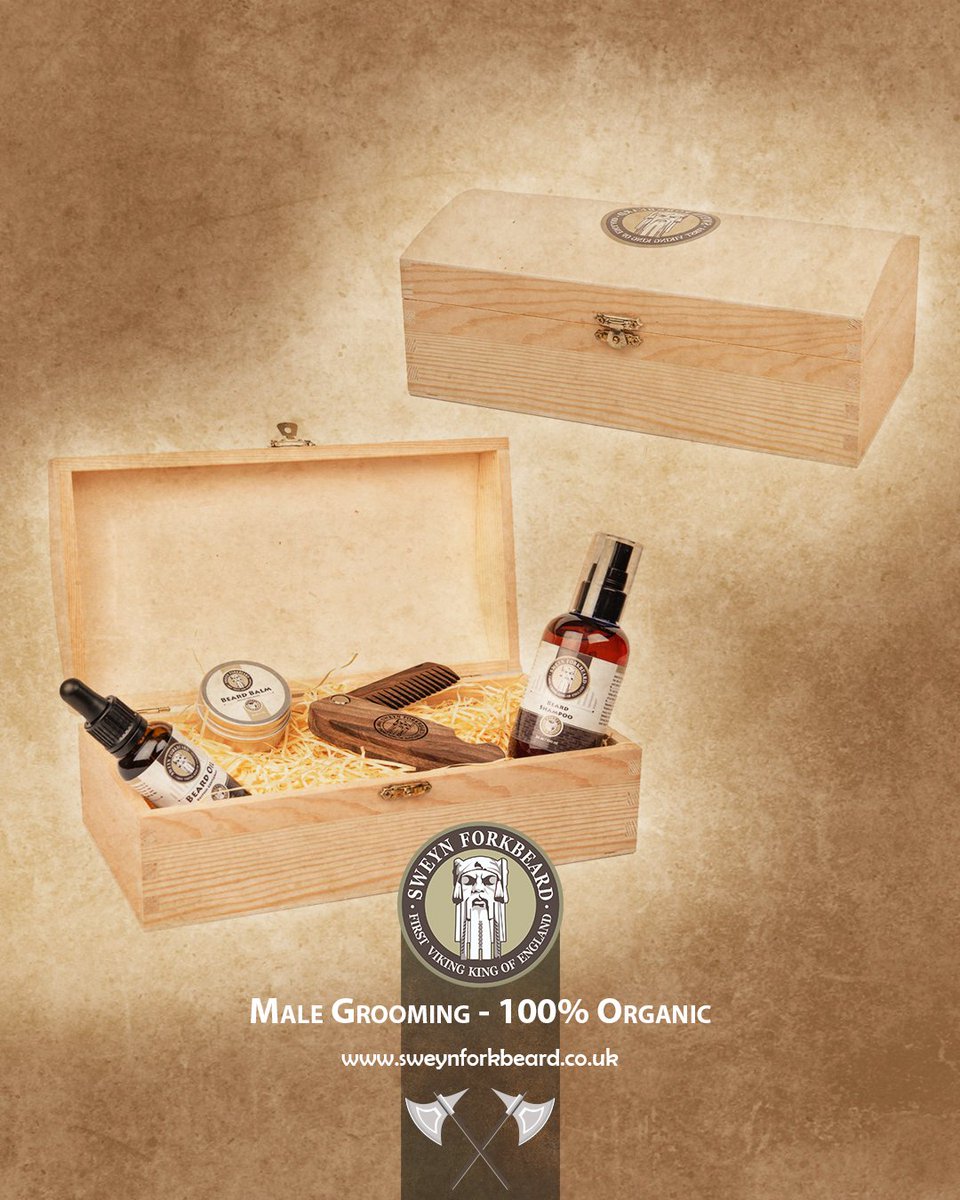 sweynforkbeard2's tweet photo. Gift Set for Big Beards.
A wooden chest with the essentials for growth and care the Beard.
Free Shipping in the UK.
Contents:
Wooden Box handmade in the UK
Beard Oil 30 ml/1 oz
Beard Shampoo 100 ml/3.5 oz
Beard Balm 30 ml/1.7 oz
Wooden Folding Comb Sweyn 
https://t.co/Q0XfO3fjLk https://t.co/33RUsKuOV5