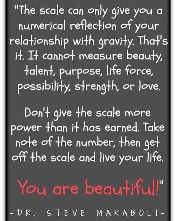 Reasons4Health's tweet image. LOVE this! The scale is NOT your boss!! #getoffthescale #keepyoureyeonyourwhy #liveyourlife #thescaledoesntdefineyou #healthymind #healthyhabits #healthylife #inspirationalquotes #positivethinking #positivemindset #positiveaffirmations #youvegotthis #foc… instagr.am/p/CC5u2adpUYG/