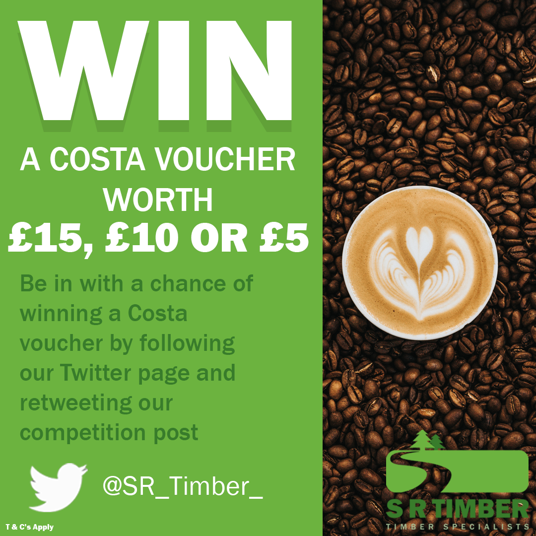 SR_Timber_'s tweet photo. You don't want to miss this!
#WIN 1 of 3 @CostaCoffee vouchers! βοΈ
All you have to do is #Retweet this post and follow us!
#Giveaway #SRTimber #CostaCoffee
T&Cs: https://t.co/SC6378zu11 https://t.co/b9VOUREntk