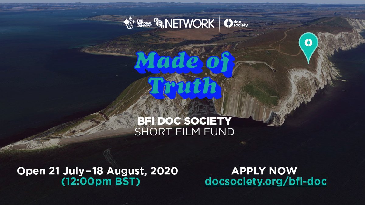 📭 💥WE’RE OPEN!  #MadeofTruth: BFI DOC SOCIETY SHORT FILM FUND invites passionate filmmakers to take on the challenge of documenting our tumultuous times. Truth-makers apply before noon BST on Tues 18 Aug 🗓️ . docsociety.org/bfi-doc/ 
<a href="/bfinetwork/">BFI NETWORK</a> #nationallottery