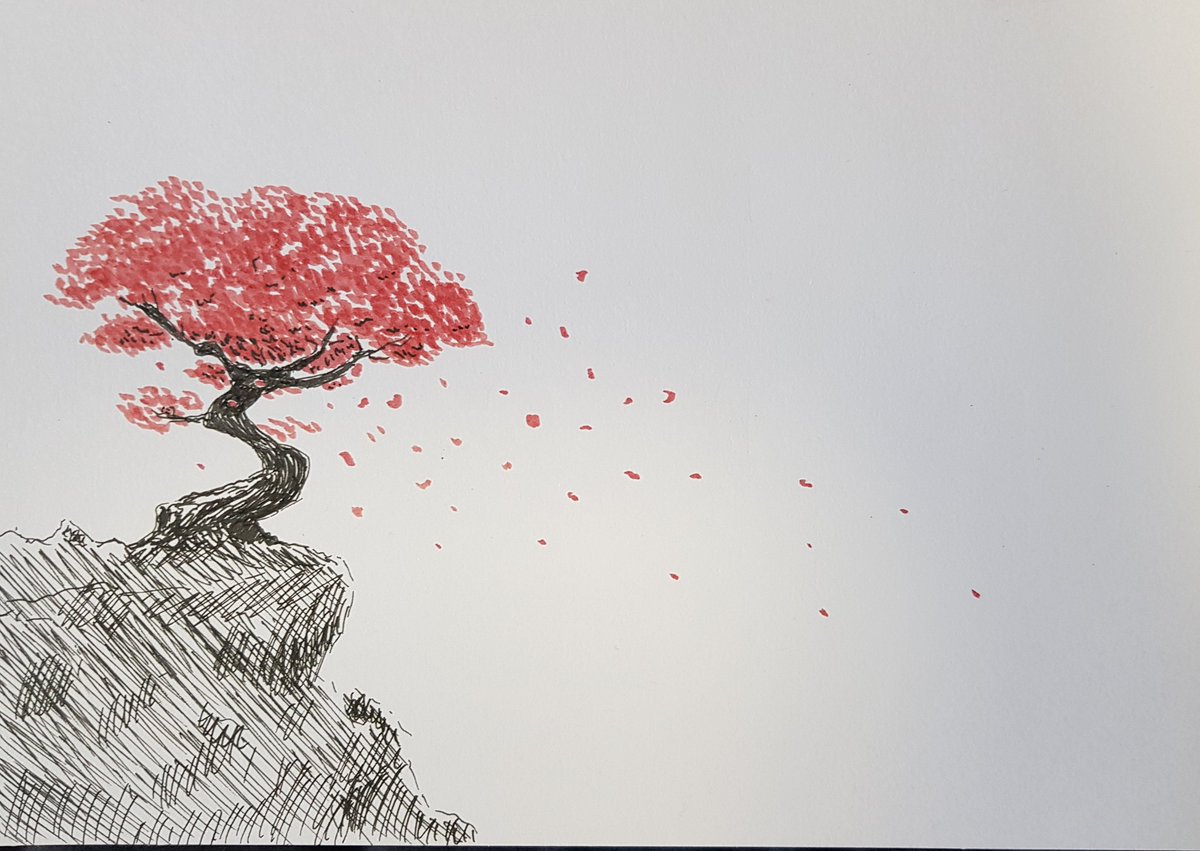 krickington's tweet photo. Ein paar Freunde haben mir zum Geburtstag (wegen der aktuellen Lage etwas verspätet) ein paar nette Stifte und einen kleinen Block geschenkt... also hab ich das hier gemalt^^
... und vielleicht auch weil ich mich unter Umständen vorm lernen drücke... 
#doodle #sketch https://t.co/12Ioo5m8SL