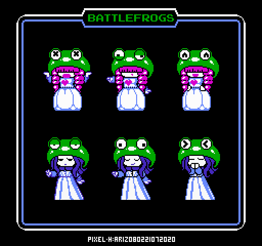 PixelHache's tweet photo. Diseños de Ariz, para BattleFrogs!
#8bits #pixelartist #pixelart #Pixel #indiegame #IndieGameDev #indie #OC #pixelH https://t.co/uMsWfGXRyc