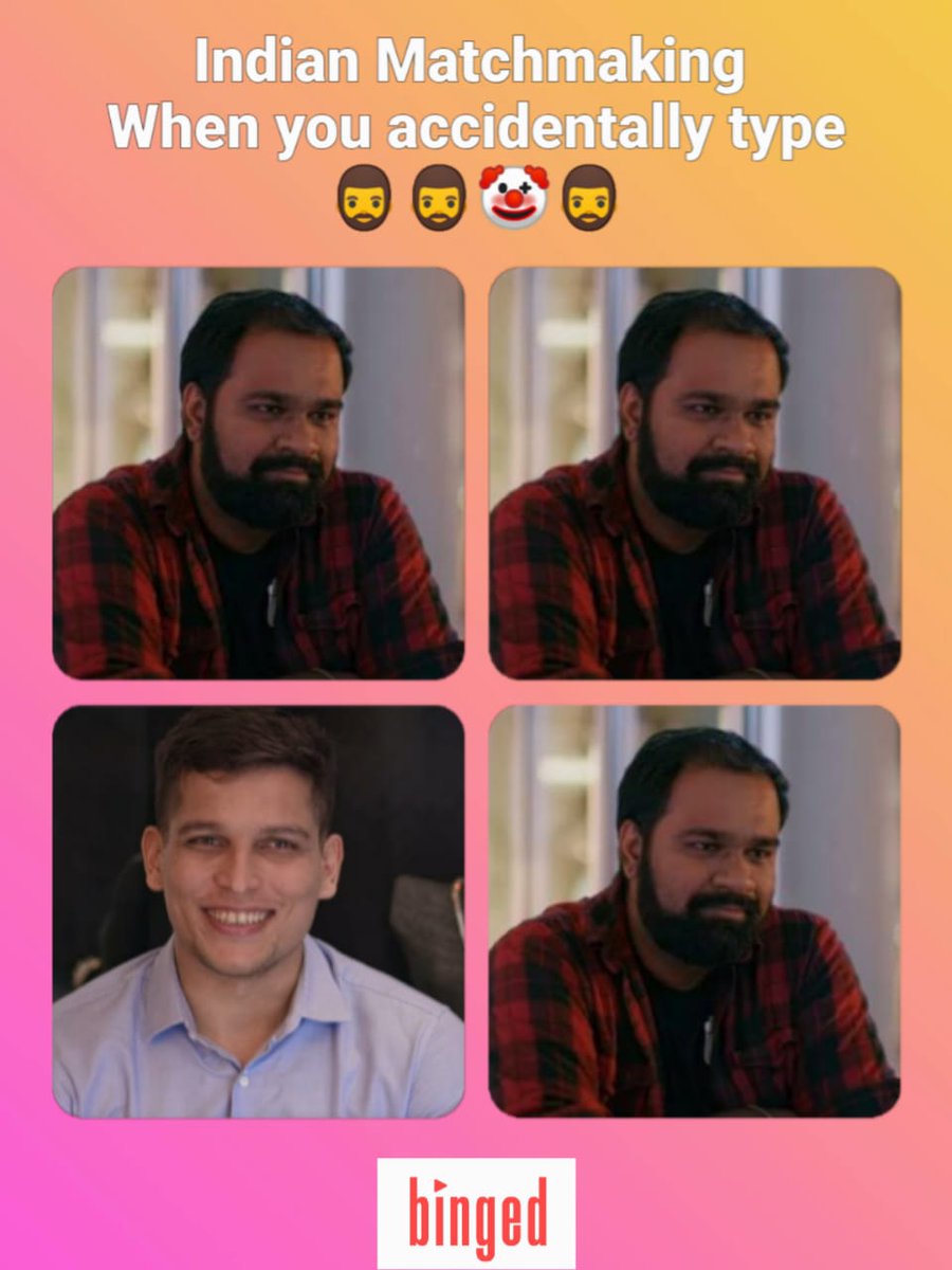 Binged_'s tweet photo. #IndianMatchmaking #Netflix
@NetflixIndia @netflix #Vyasar
#Pradyuman
#IndianMatchmakingMemes
#indianmatchmakingnetflix
#MEMES
#WhenYouAccidentallyType https://t.co/Hc50agNNuw