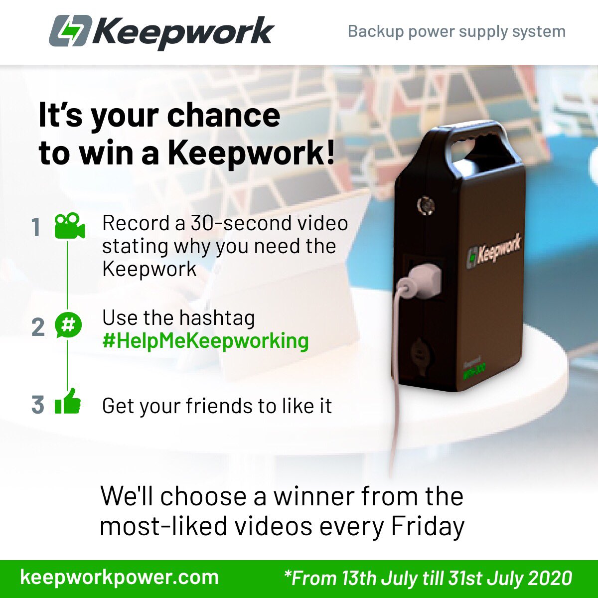 Keepworkpower's tweet photo. 👋 Keepwork fam, the challenge to get a free Keepwork device is still on this week! Tell us why you should get a free device and get your friends to like.

Don’t forget to tag us.

#PortablePower #Keepwork #RemoteWork #WorkfromHome https://t.co/bf9pMzNhyk