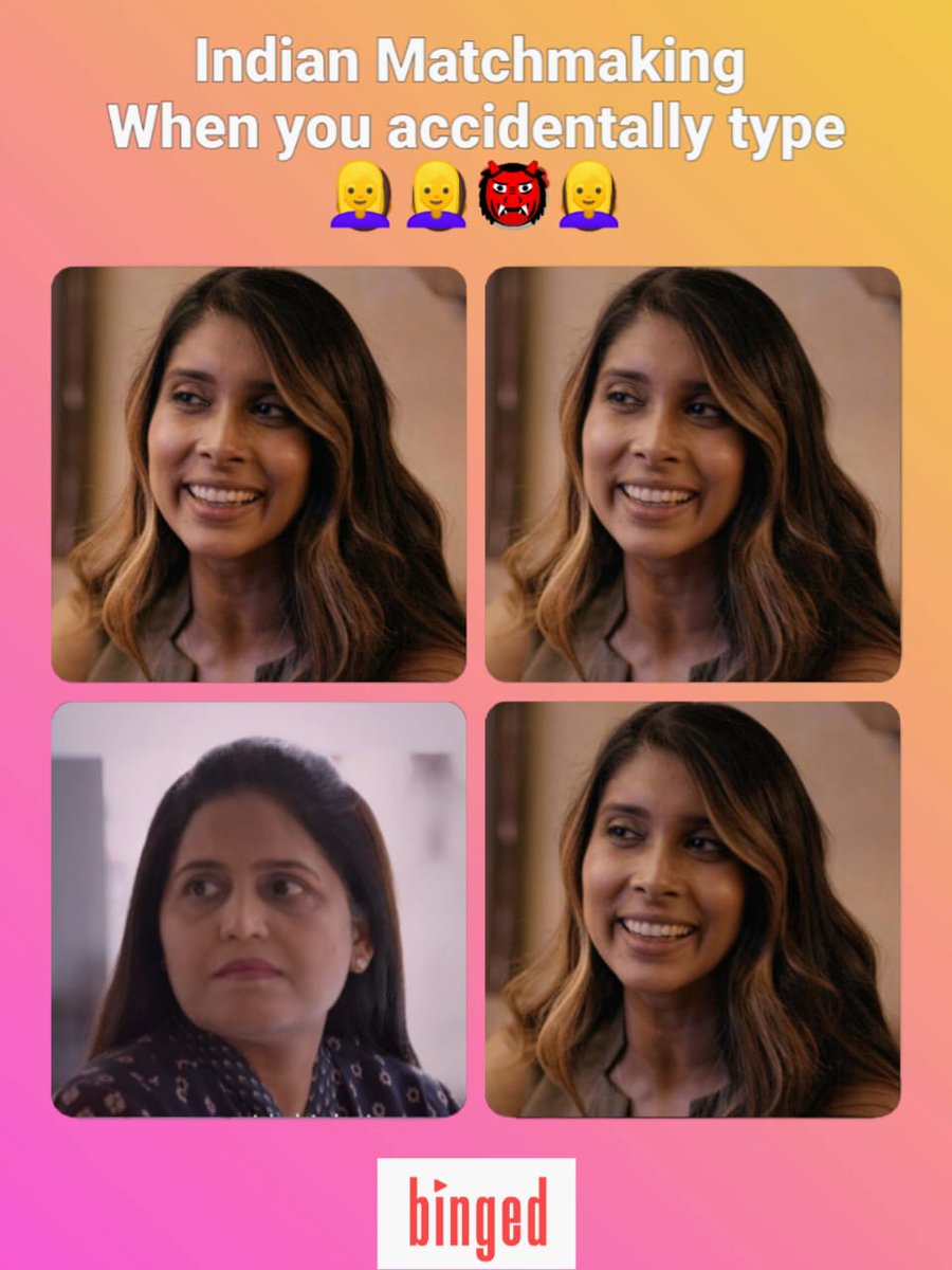 Binged_'s tweet photo. #IndianMatchmaking #Netflix
@NetflixIndia @netflix #IndianMatchmakingNadia
#IndianMatchmakingPreeti
#IndianMatchmakingMemes
#indianmatchmakingnetflix
#MEMES
#WhenYouAccidentallyType https://t.co/KVBALT5Xrl